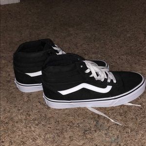 black and white high top vans
